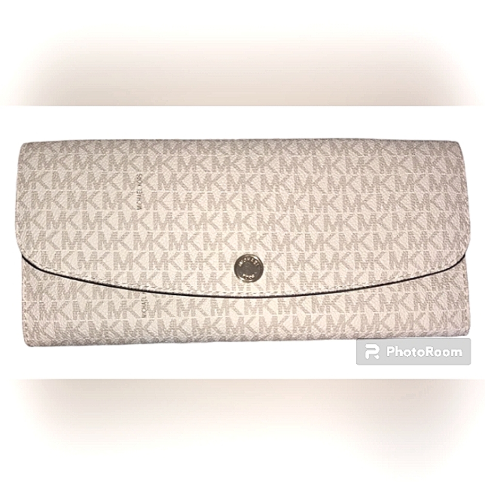 MICHAEL KORS JULIANA MONOGRAM VANILLA 3 PIECE WALLET SET NWT - Picture 3 of 6
